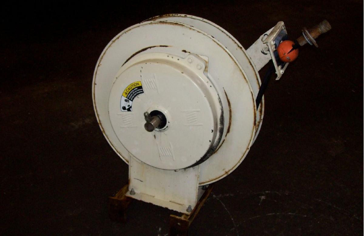 Used Hannay hose reel with 88' of twin hose, N-600 spring reel, 1/2