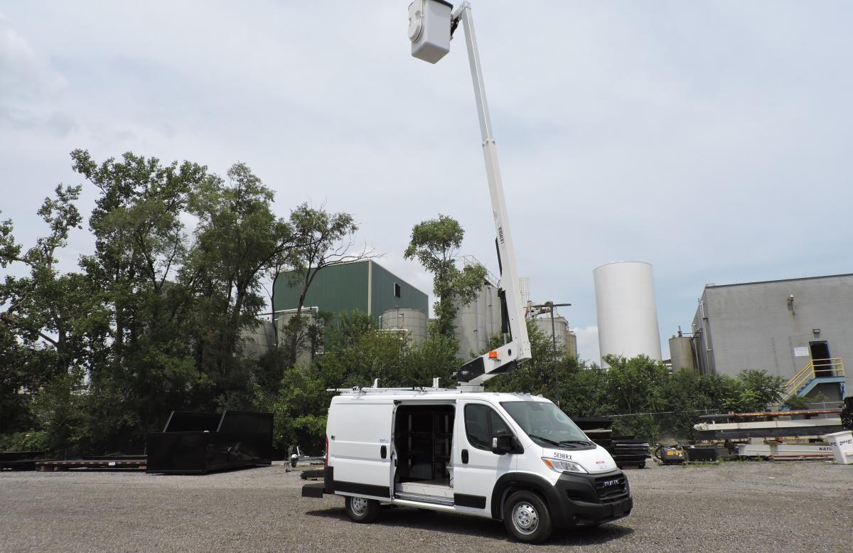 Van with bucket lift sales for sale